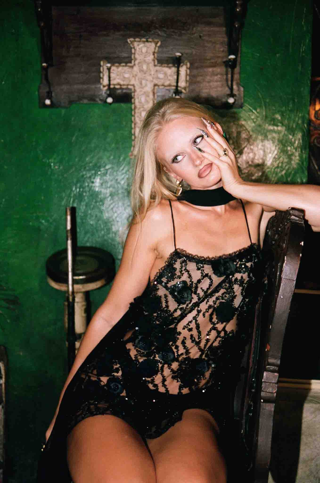 Mini Dress & Tassel Scarf