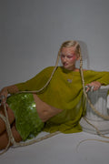 Sirena Verde Silk Chiffon Cape