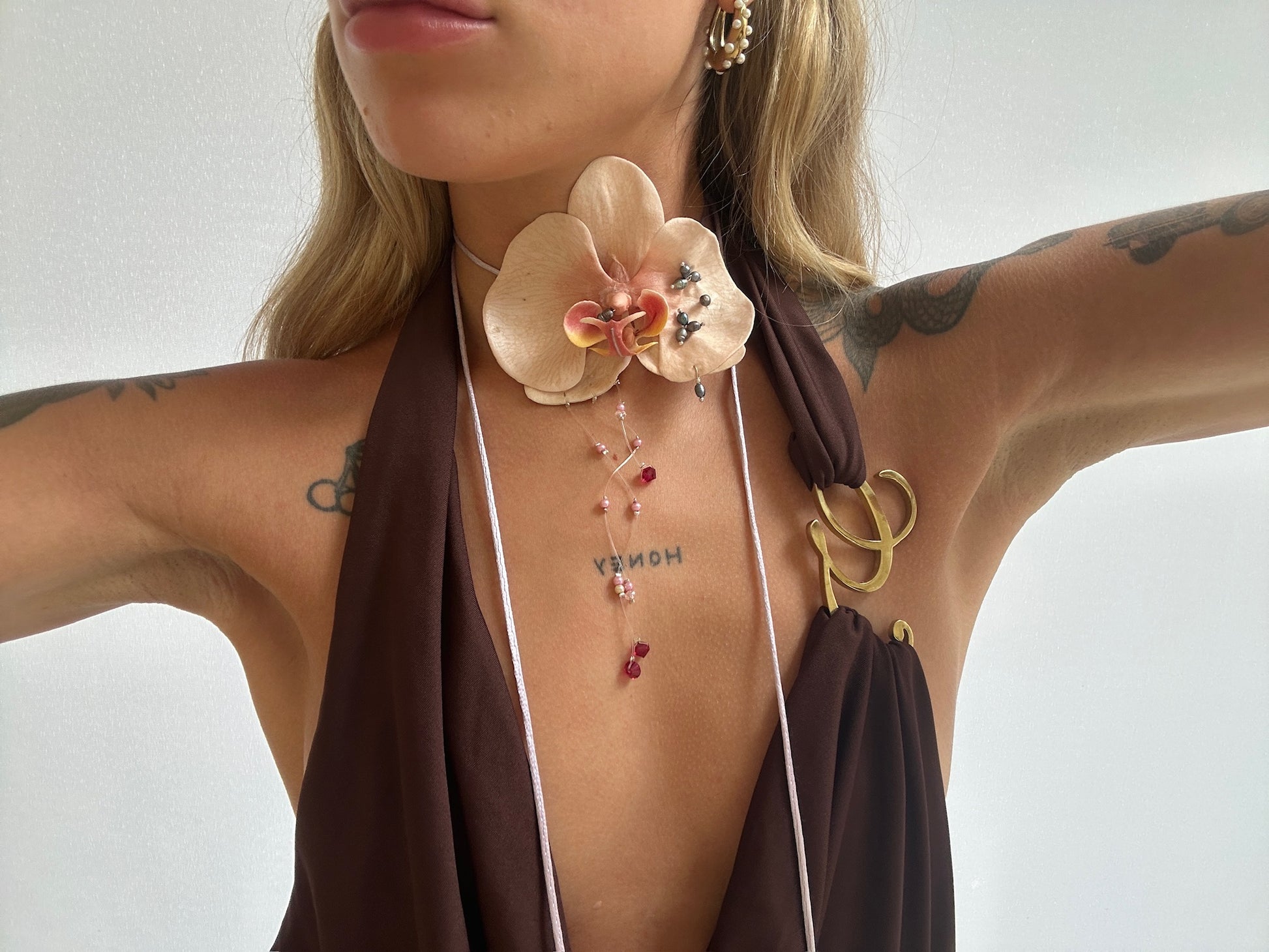 Orchids Delight Genuine Pearl Necklaces