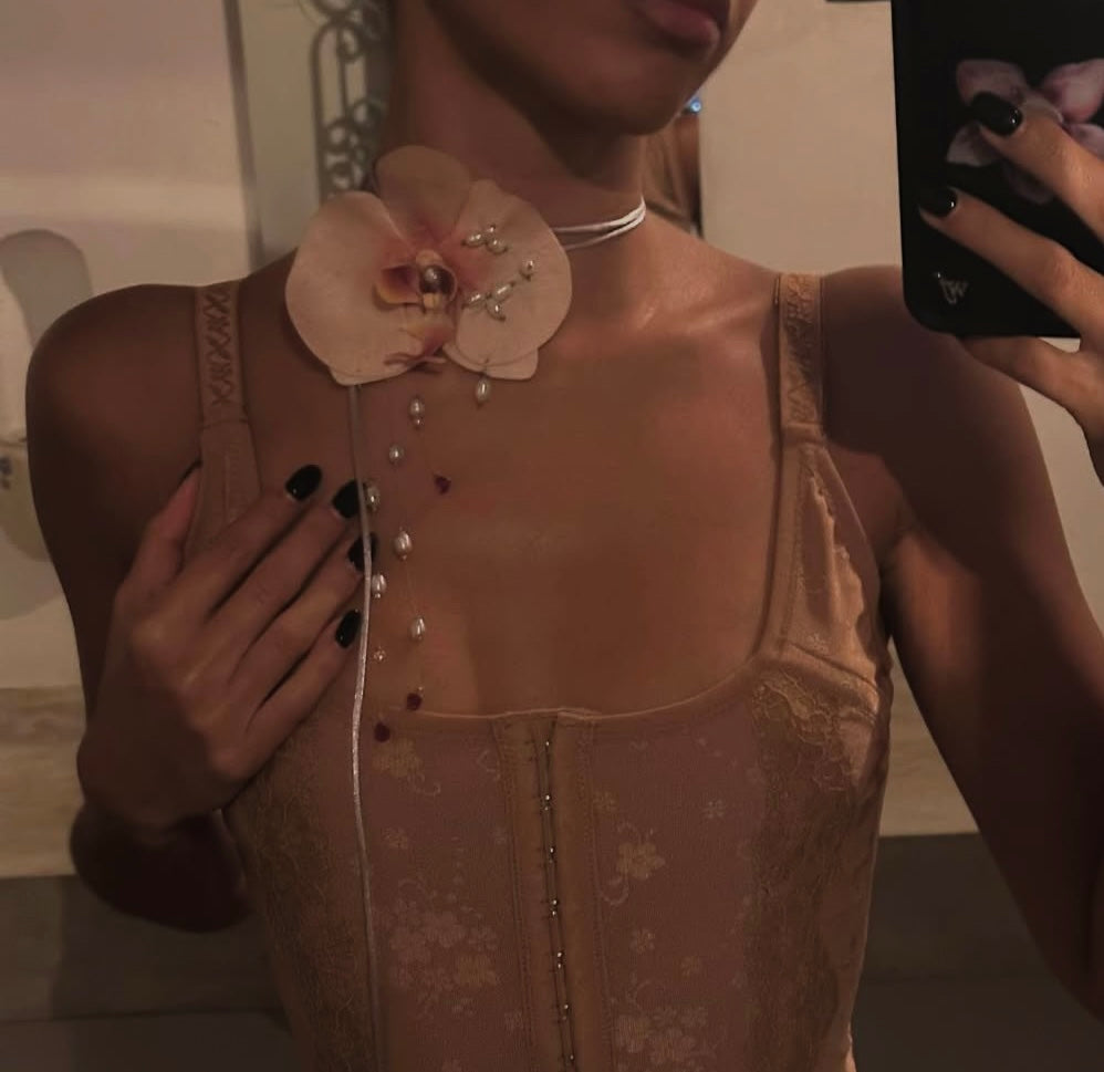 Orchids Delight Genuine Pearl Necklaces