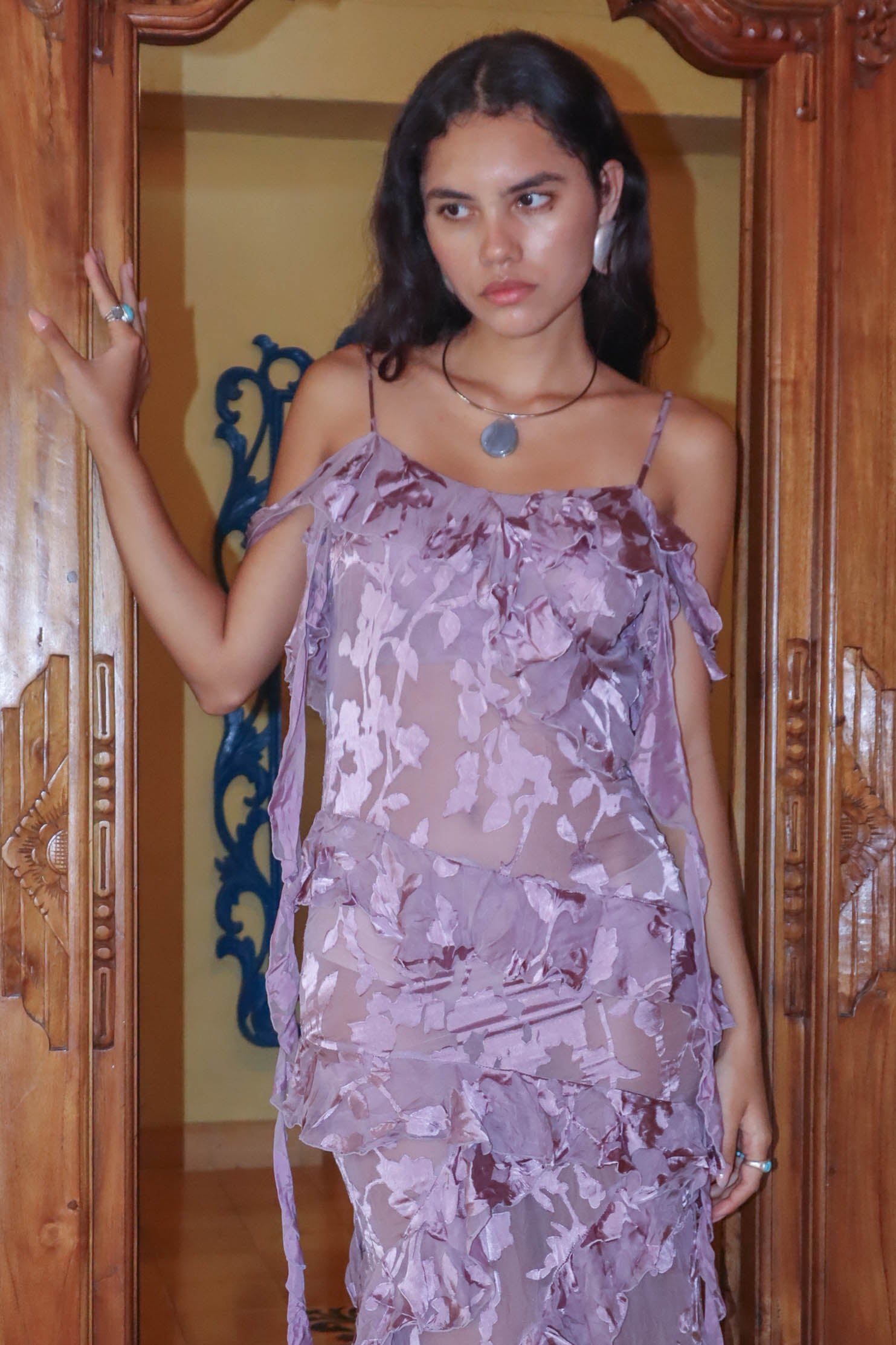 Mauveas Mystic 100% Silk Dress