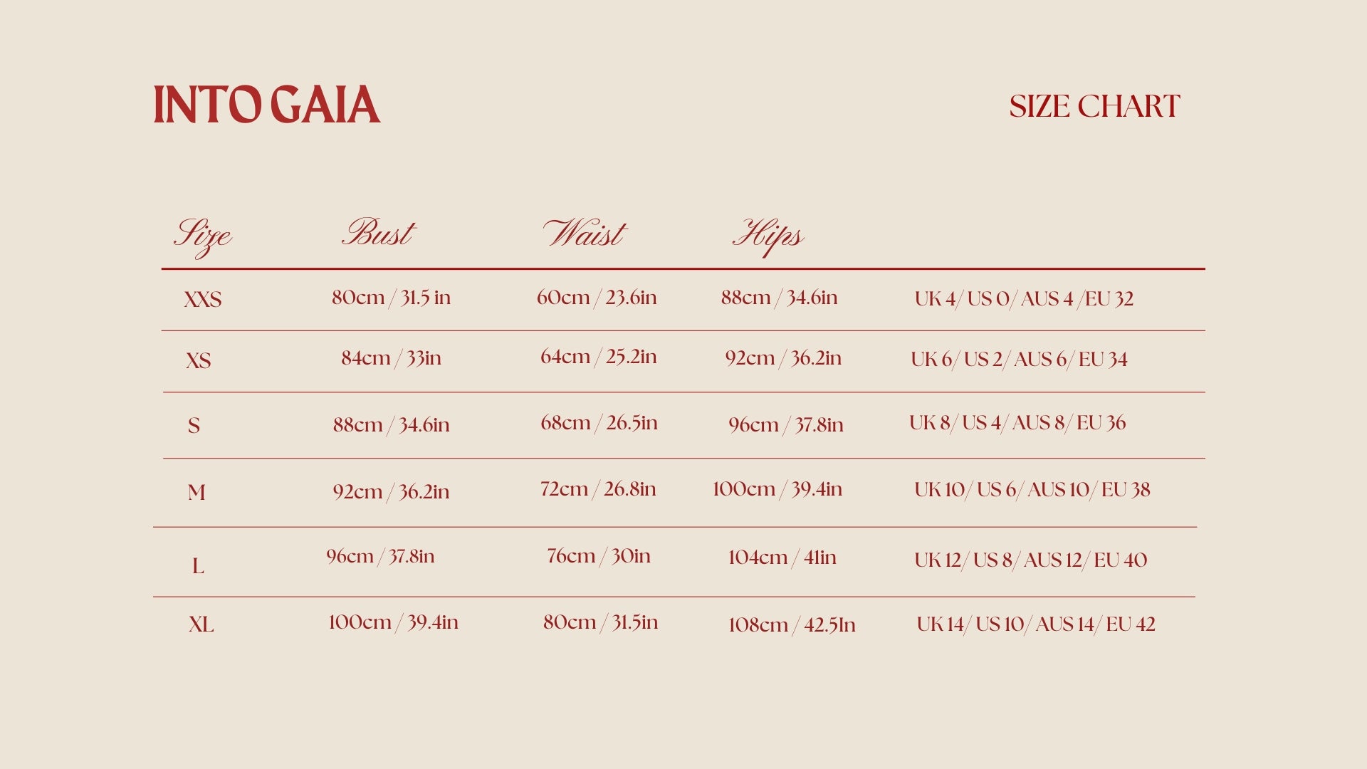 Size Chart