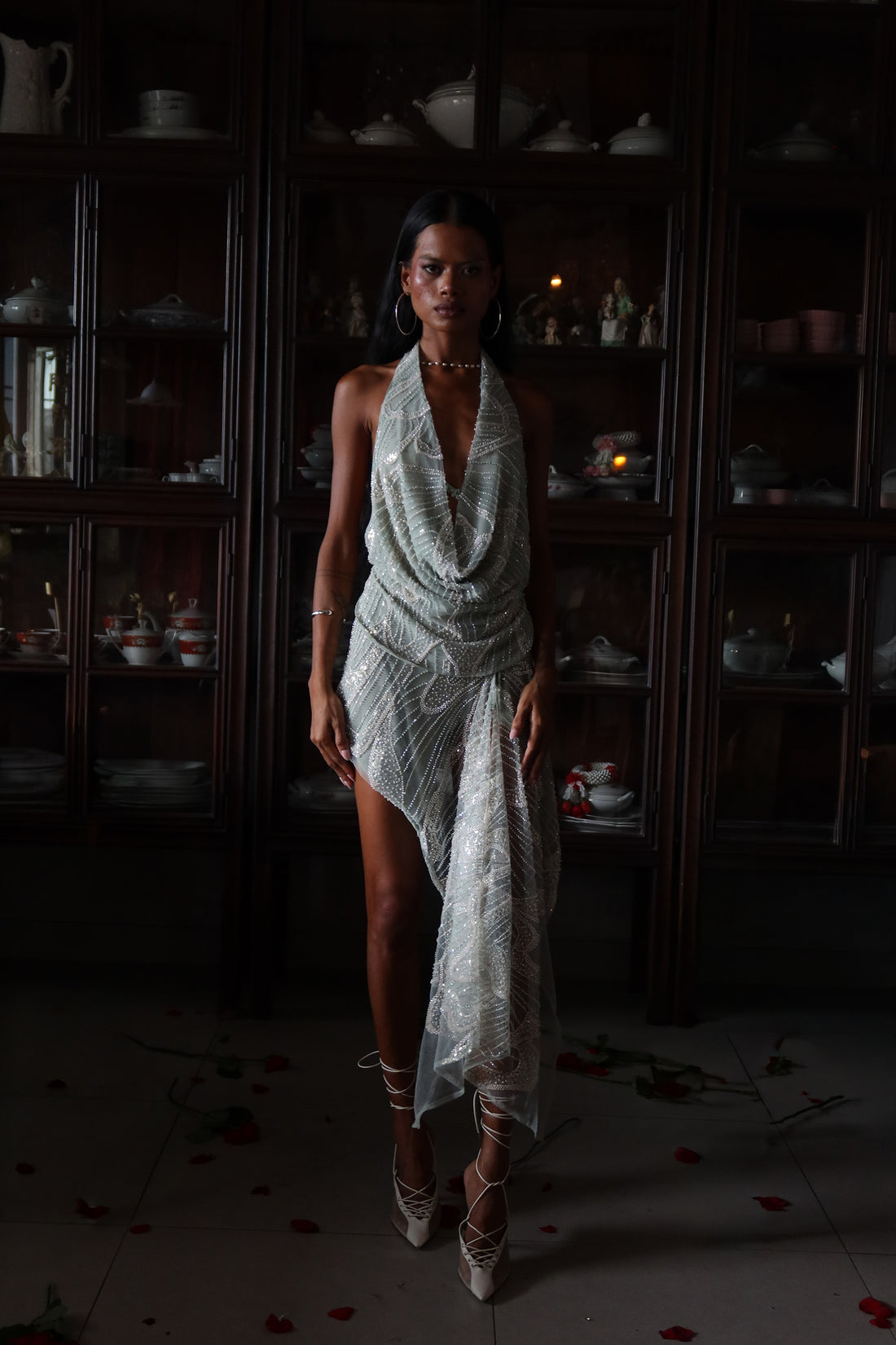 Aquamarine Embellished Skirt