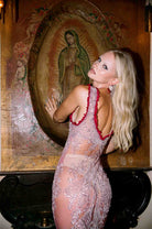 Goodbye Kiss Embellished Maxi Dress