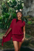 Cindys Slinky Swarovski Cherry Wine Mini Dress