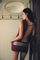 Cindys Slinky Swarovski Cherry Wine Mini Dress