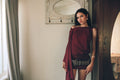 Cindys Slinky Swarovski Cherry Wine Mini Dress