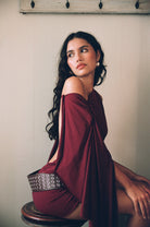 Cindys Slinky Swarovski Cherry Wine Mini Dress