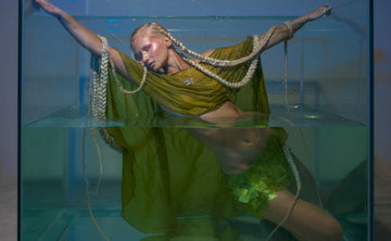 Sirena Verde Silk Chiffon Cape
