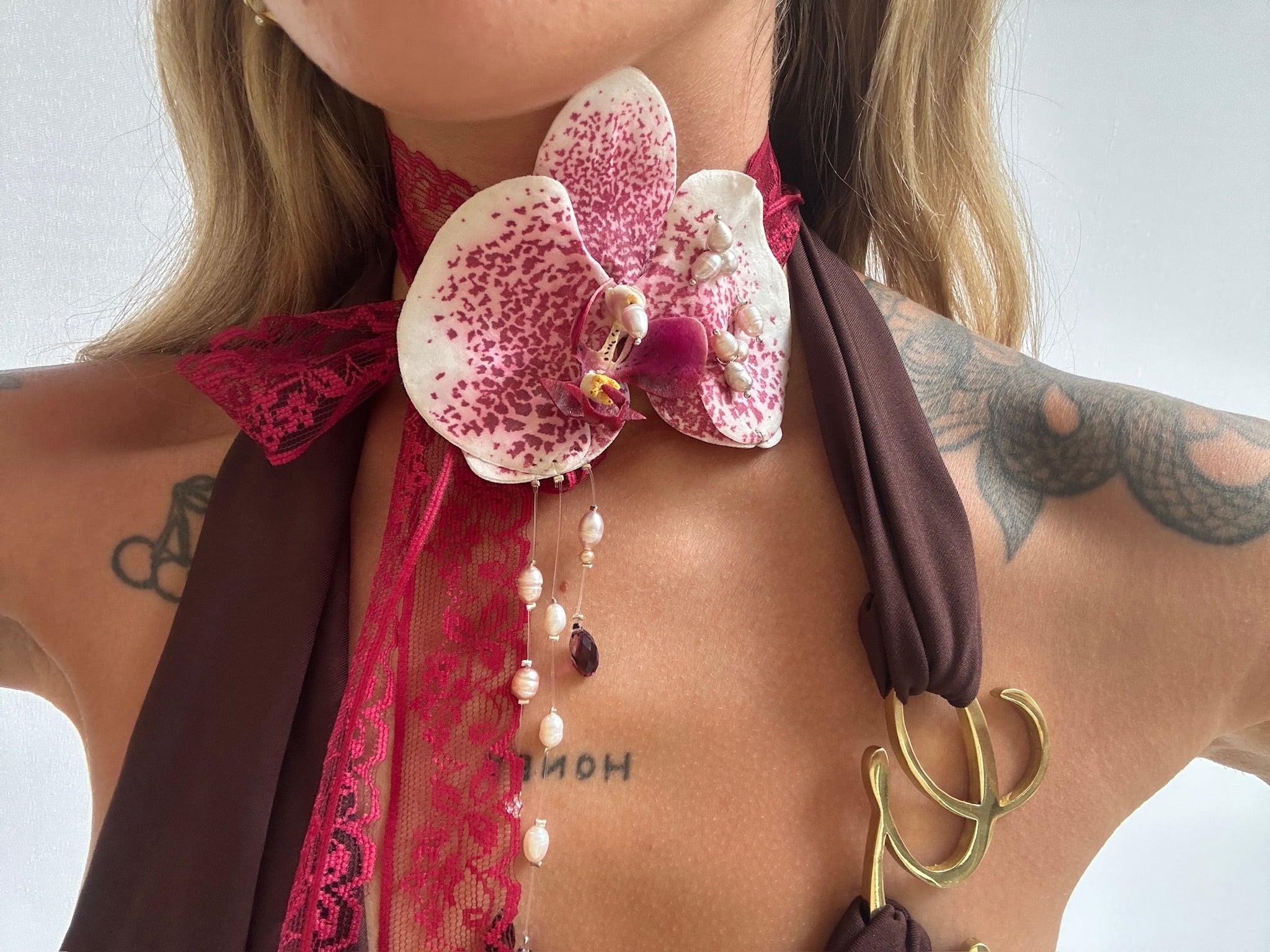 Orchids Delight Genuine Pearl Necklaces