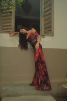 Red Lily Of The Valley Silk Dress