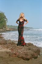 Red Lily Of The Valley Silk Dress