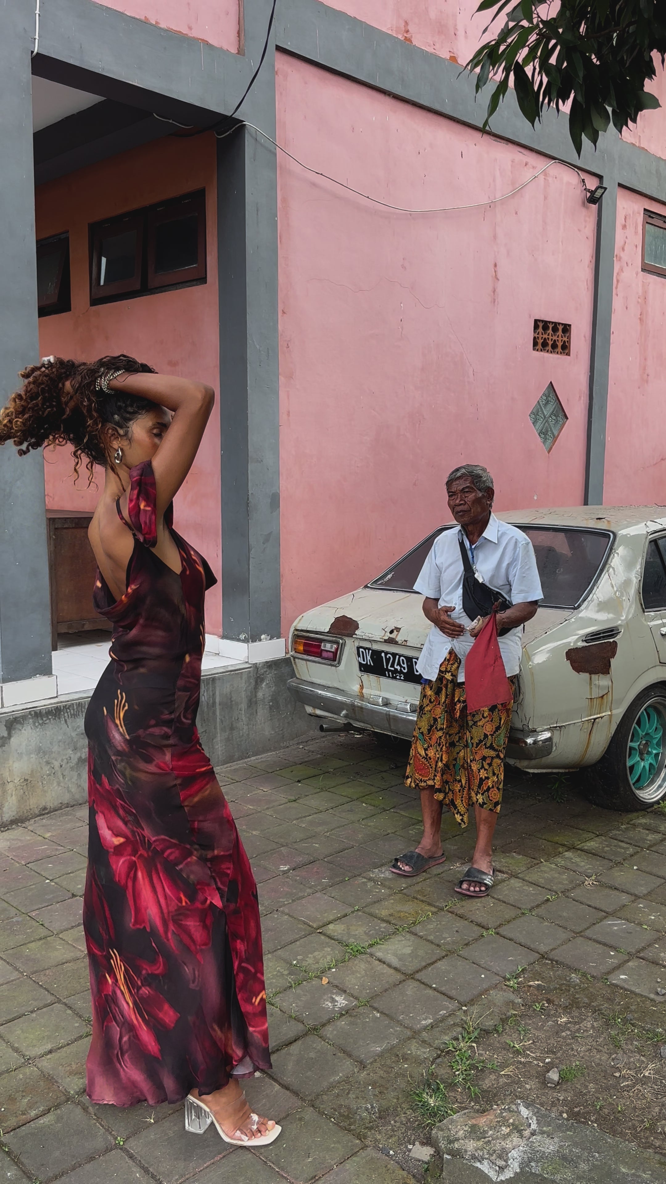 Red Lily Of The Valley Silk Dress