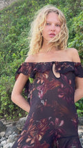 GAIAS GODDESS DRESS : Made for Goddesses Printed with hand drawn lily blooms, cut specifically to create an alluring asymmetrical finish, with a flirty mini length that eloquently fuses into a dramatic trail with a sultry low open back detail. Exuding fearless and feminine allure.