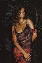 Red Lily Of The Valley Silk Dress