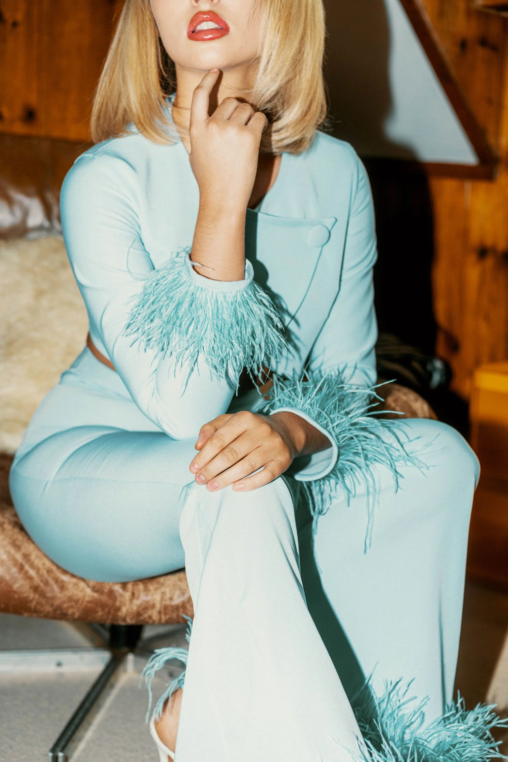 Go Your Own Way Baby Blue Crop Jacket